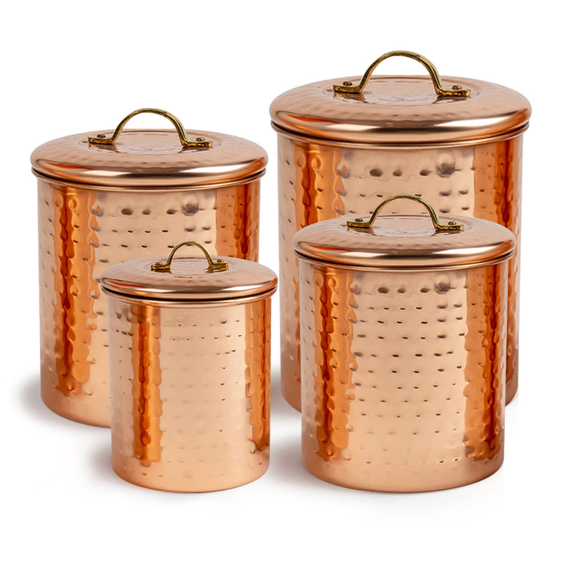 Copper Plated Canister & Caddy